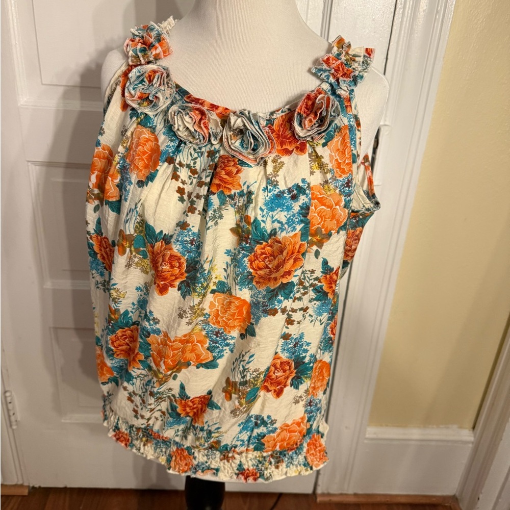 Dress Barn floral sleeveless top